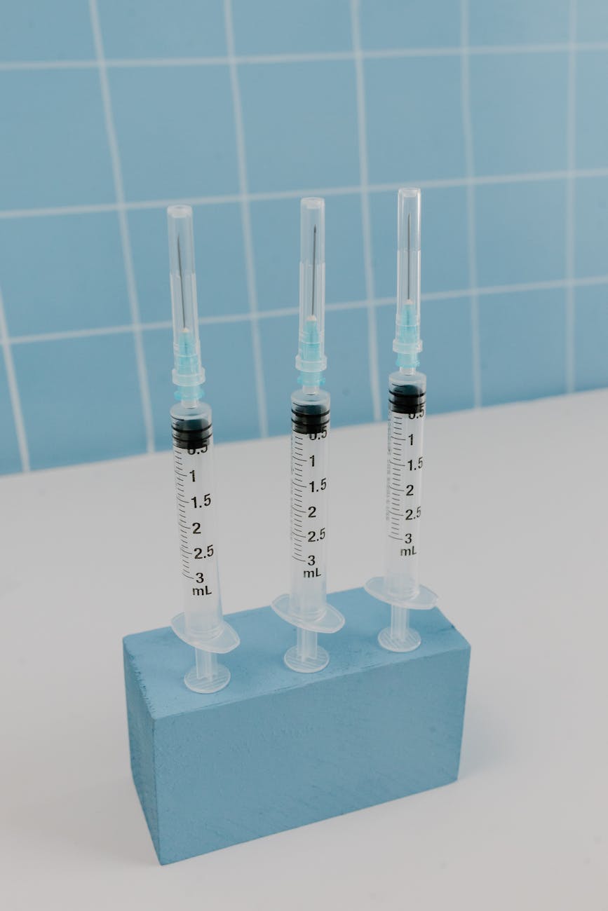 syringes in close up shot